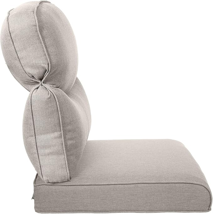ACTREST Pop 22x25/22x24 Outdoor Chair Cushions Set of 4 - Heavy Duty High Back Replacement Zippered Cushion for Patio Furniture Set Dining Rocking Chairs Loveseat L-Shape Sofa - Beige/Smile
