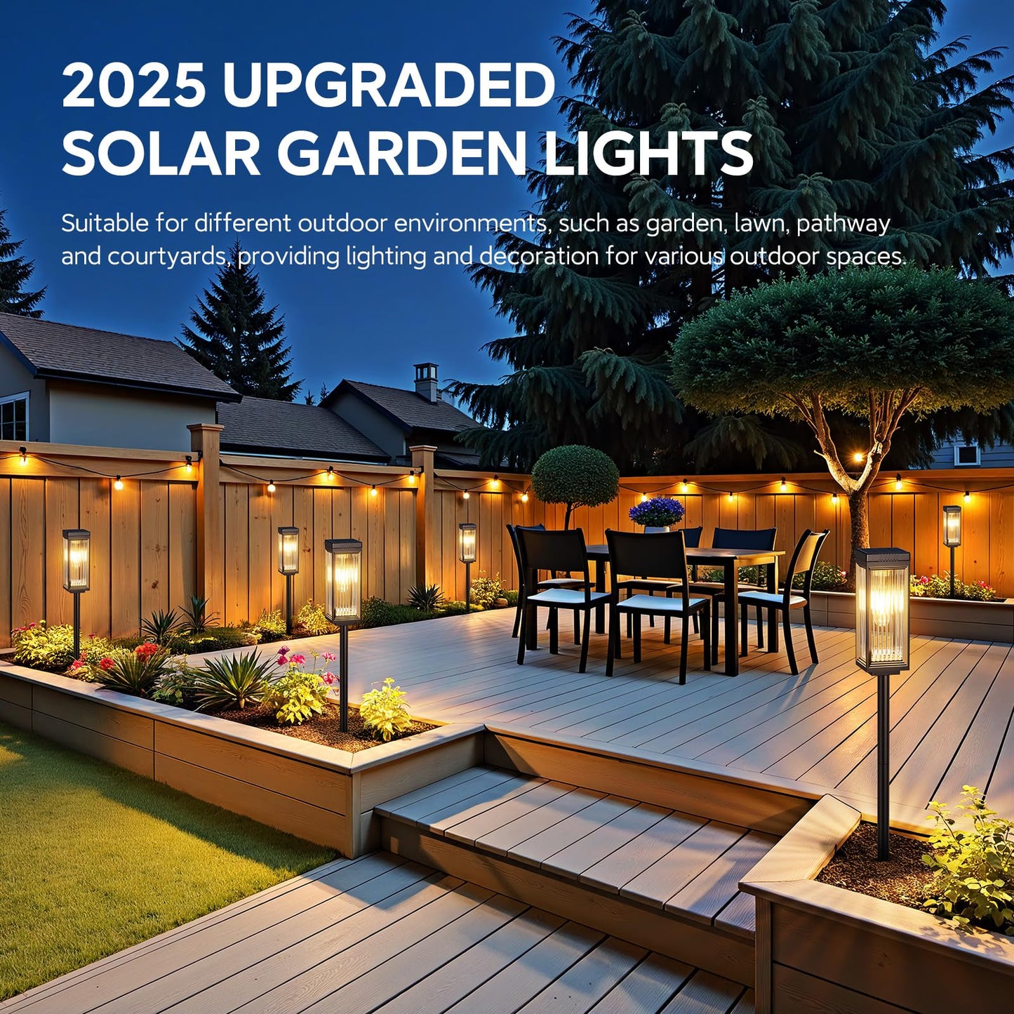 ELECLINK Solar Pathway Lights Outdoor, 6 Pack Upgraded Solar Lights Outdoor Waterproof, Bright Up to 15 Hrs Auto On/Off Garden Light for Yard Patio Lawn Path Walkway Driveway Outside Decor