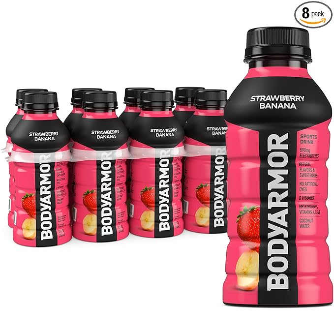 BODYARMOR Sports Drink, Strawberry Banana, Electrolyte Drink Hydration, 12 Fl Oz Bottles (8 Pack), Flavored Coconut Water ...