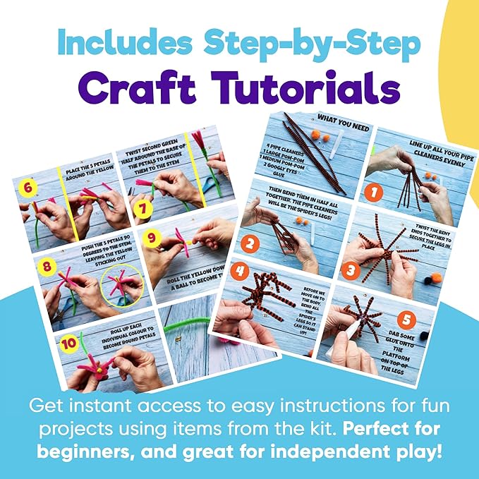 Blue Squid Arts & Crafts Box (Blue)- 2800+ pcs Deluxe Craft Supplies Box with Face Painting Kit for Kids – 18 Colors Kids Face Paint Kit Palette with Stencils & Guided Tutorial