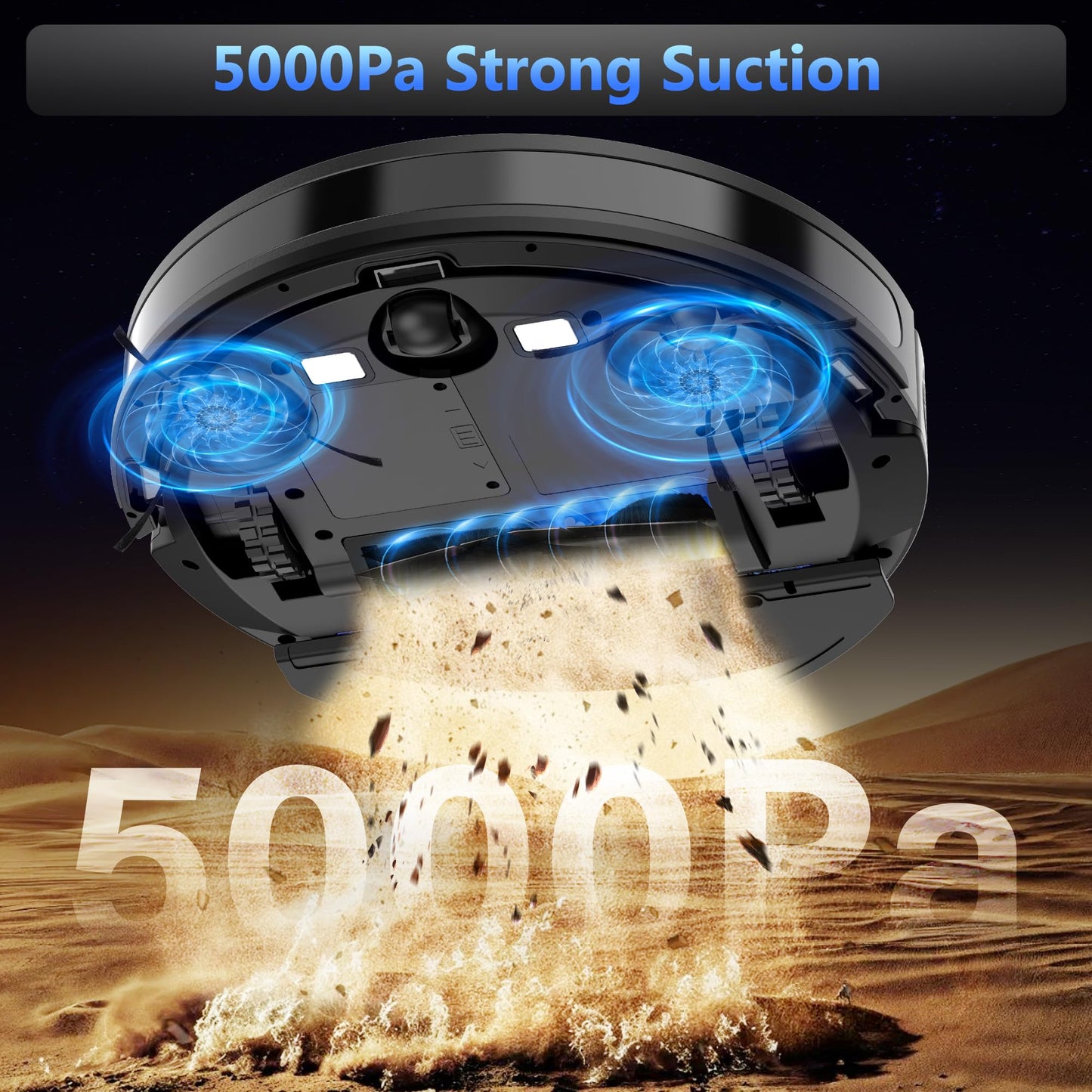 Tikom G8000 Max Robot Vacuum and Mop Combo, 5000Pa Suction, 150 Min Run Time, Black, App & Remote Control, Ideal for Hard Floors & Carpets