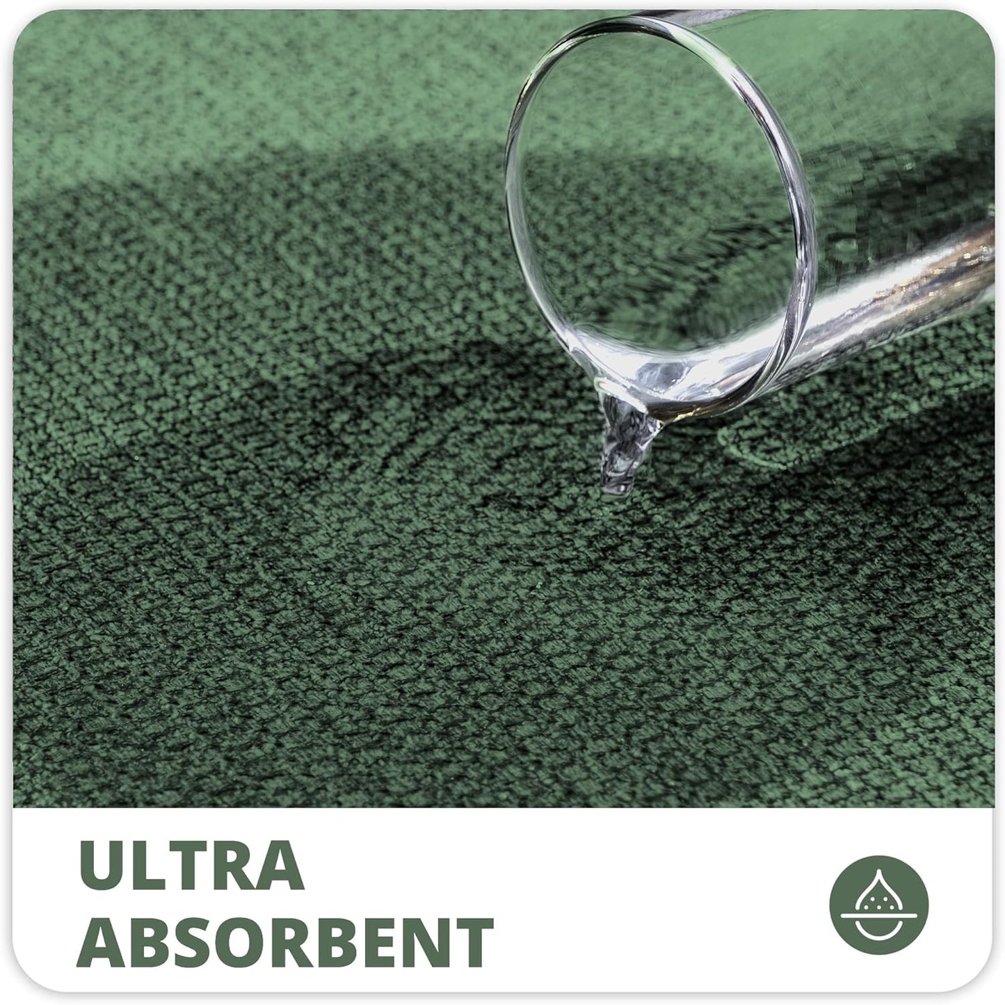 Bath Mat,Ultra Thin Bathroom Runner Rugs,Large Bath Mats for Bathroom,Quick Dry,Non-Slip,Machine Washable,Low Pile,Bath Rug,Shower Outside,Sink,Home Decor Accessories.Green,1'5"x4'11"（17x59inch）