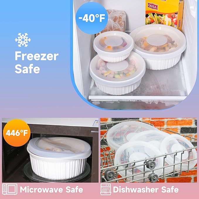 Silicone Lids for CorningWare 24-Ounce Round Dish, 1 Pack Reusable Covers for CorningWare Baking Dish (Dish not Included) Dishwasher & Microwave & Freezer Safe