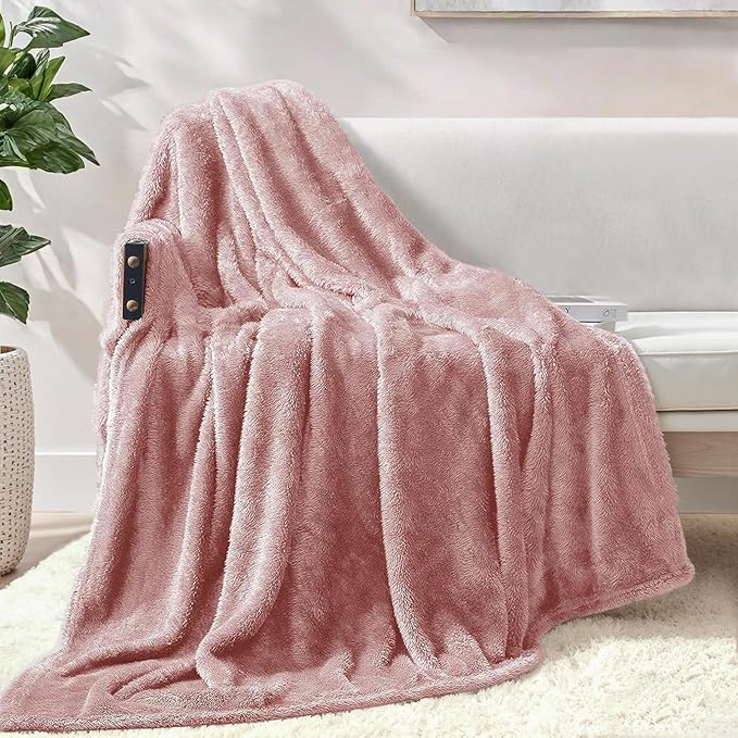 Exclusivo Mezcla Plush Fuzzy Fleece Throw Blanket Extra Large, Super Soft, Fluffy and Warm Blankets for Couch, Bed, All Se...
