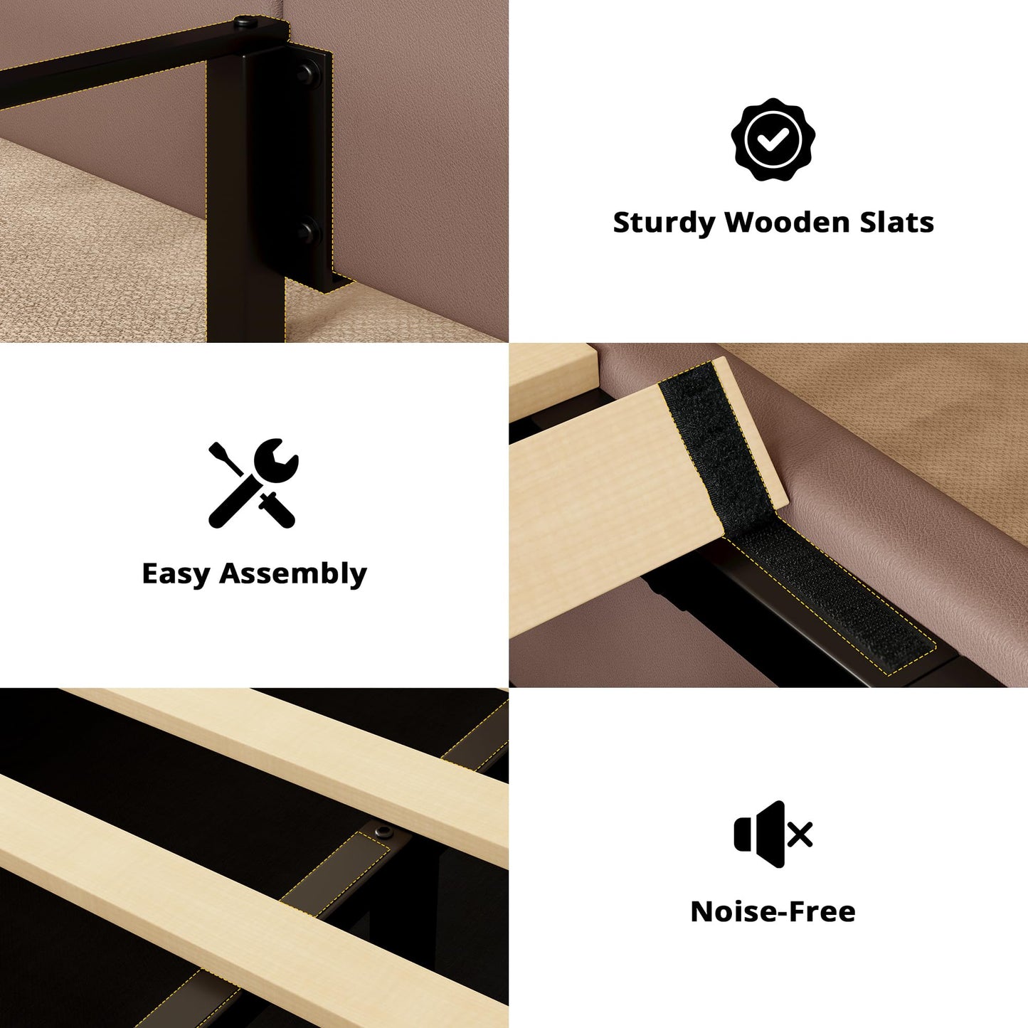 LIKIMIO Twin Bed Frame with Lift Up Storage, Modern Platform Bed with Upholstered Headboard & Light, Sturdy and Noiseless, Easy Assembly, Faux Leather