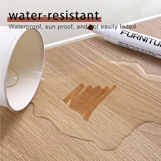 BOPOVA Furniture Markers Touch Up, Scratch Repair Kit, 3 Color Wood Markers for Scratches, Stains, Floors, Tables, Desks, Cabinets, Bedposts (Bamboo, Mahogany, Oak)