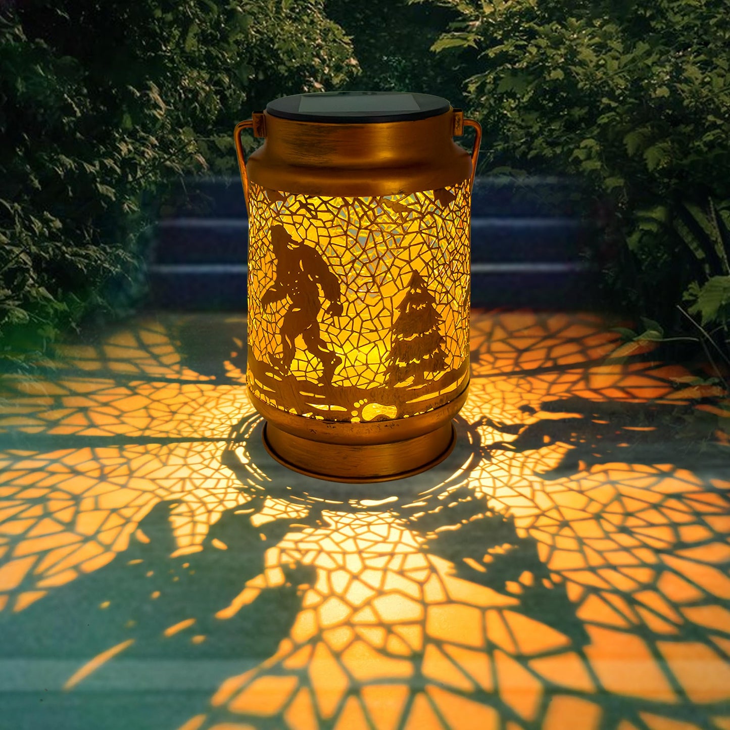 OFEWPAGA Bigfoot Solar Lanterns Outdoor Waterproof, Big Foot Sasquatch Gifts for Women Men, Hanging Solar Lights for Yard, Patio, Garden Decor