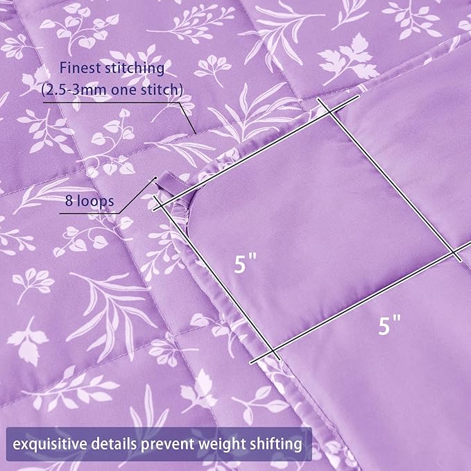 yescool Weighted Blanket for Adults (20 lbs, 60” x 80”, Mauve) Cooling Heavy Blanket for Sleeping Perfect for 190-210 lbs, Queen Size Breathable Blanket with Premium Glass Bead, Machine Washable