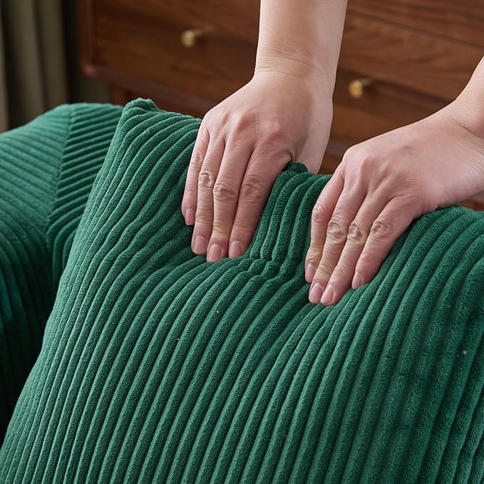 Convertible Couch Sofa Bed Foldable Floor Sleeper | Modern Fold Out Couch | Removable Backrest & Armrests | No Assembly Compression Sofa Sleeper for Living Room, Bedroom | Corduroy Fabric Green