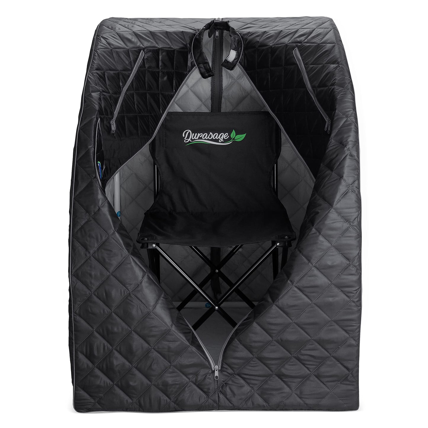 Durasage Lightweight Portable Personal Steam Sauna Spa for Relaxation at Home, 60 Minute Timer, 800 Watt Steam Generator, Chair Included (Black)