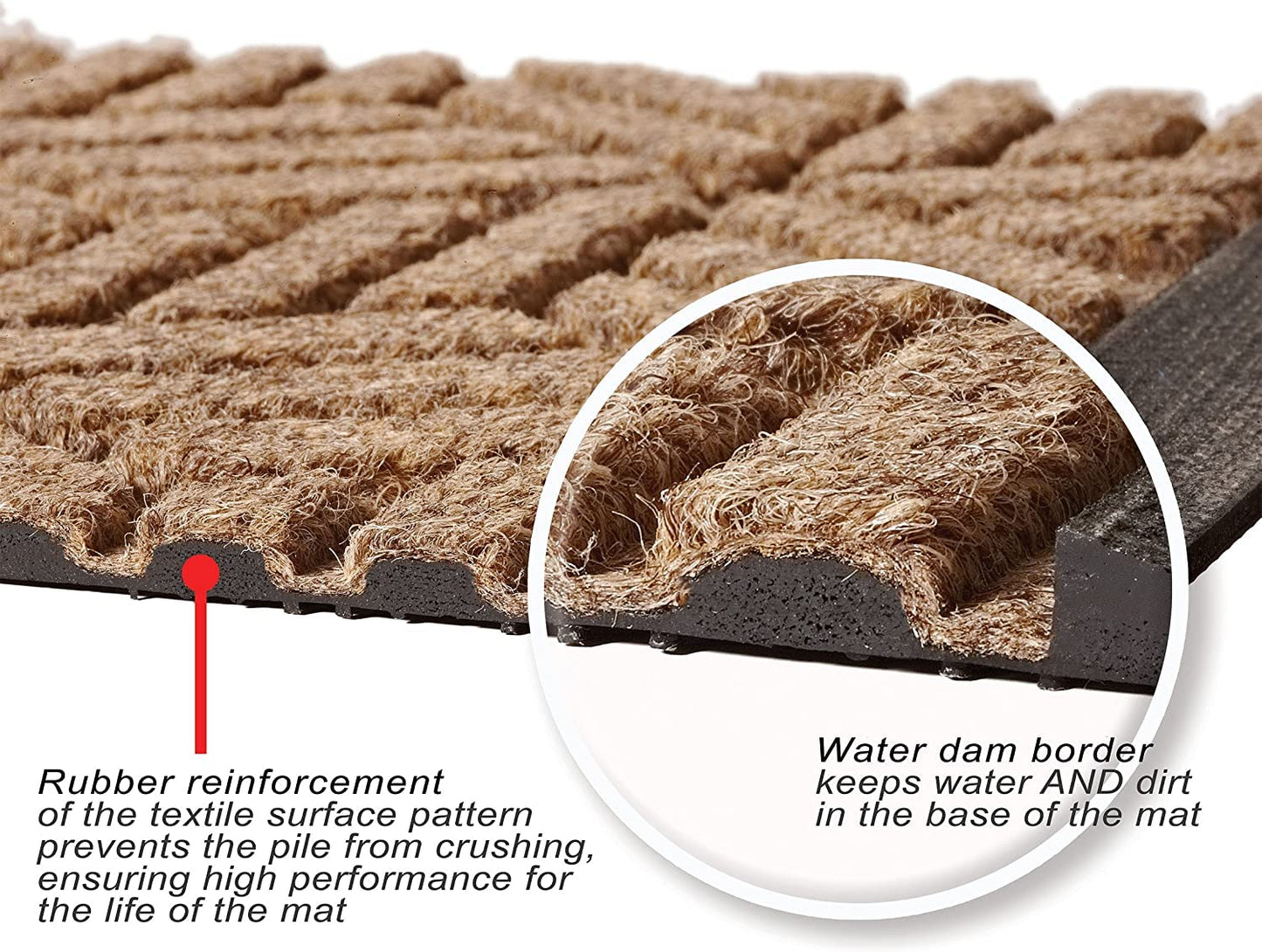 Bungalow Flooring Waterhog Door Mat, 2' x 3' Made in USA, Durable and Decorative Floor Covering, Skid Resistant, Indoor/Outdoor, Water-Trapping, Ellipse Collection, Khaki/Camel