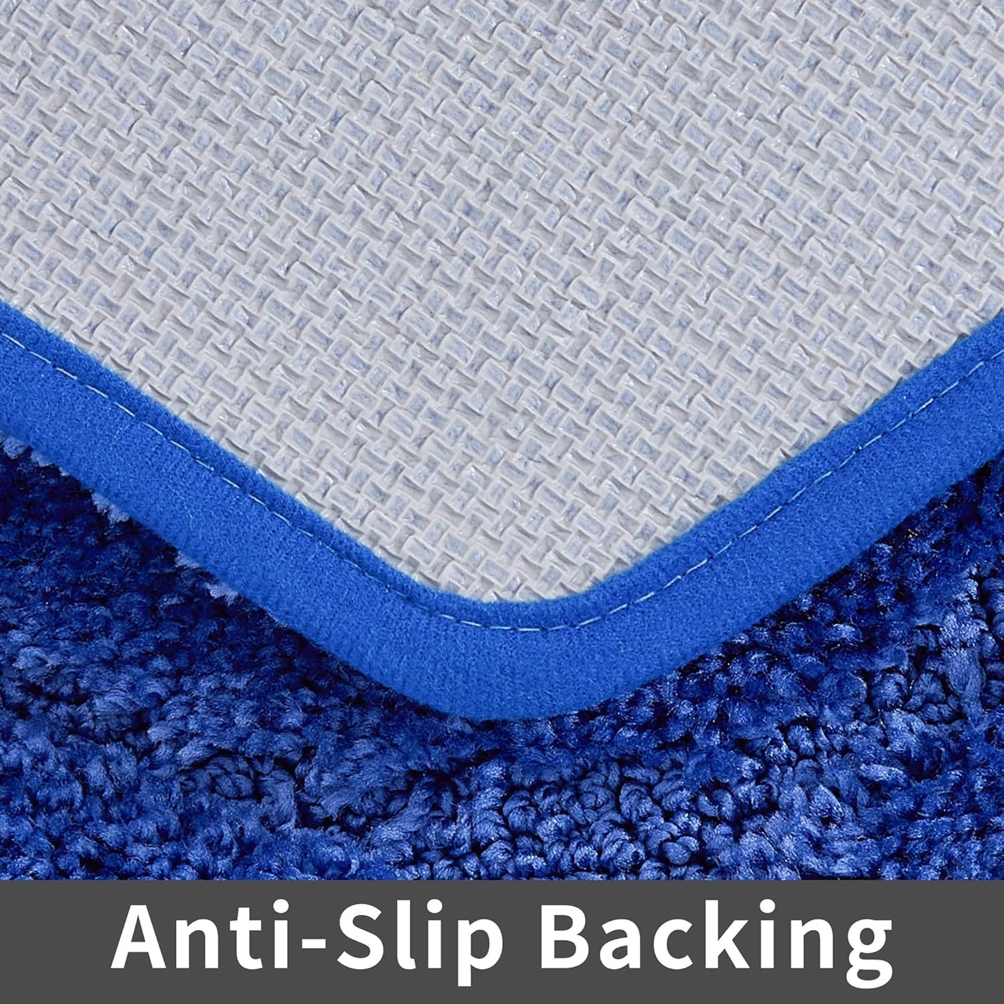 COSY HOMEER Extra Thick Bath Rugs for Bathroom - Anti-Slip Bath Linen Sets Mats Soft Plush 100% Strong Polyester Mat Living Room Bedroom Floor Water Absorbent(Blue,17x27 - Inches)