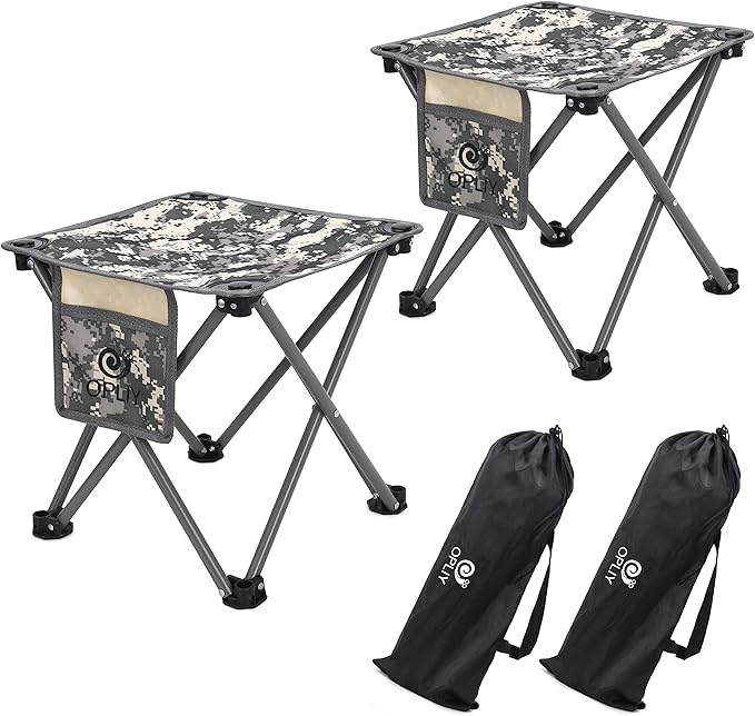 Opliy Camping Stool 2 Pack,13.5 Inch Portable Folding Stool for Outdoor Gardening and Beach Hiking Fishing,Foot Stool with...
