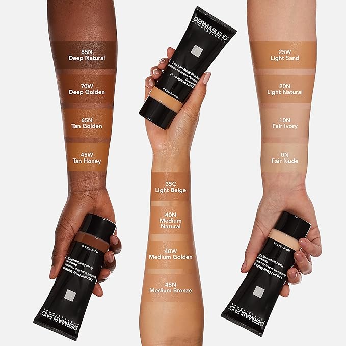 Dermablend Leg and Body Makeup Foundation with SPF 25, 0N Fair Nude, 3.4 Fl. Oz.