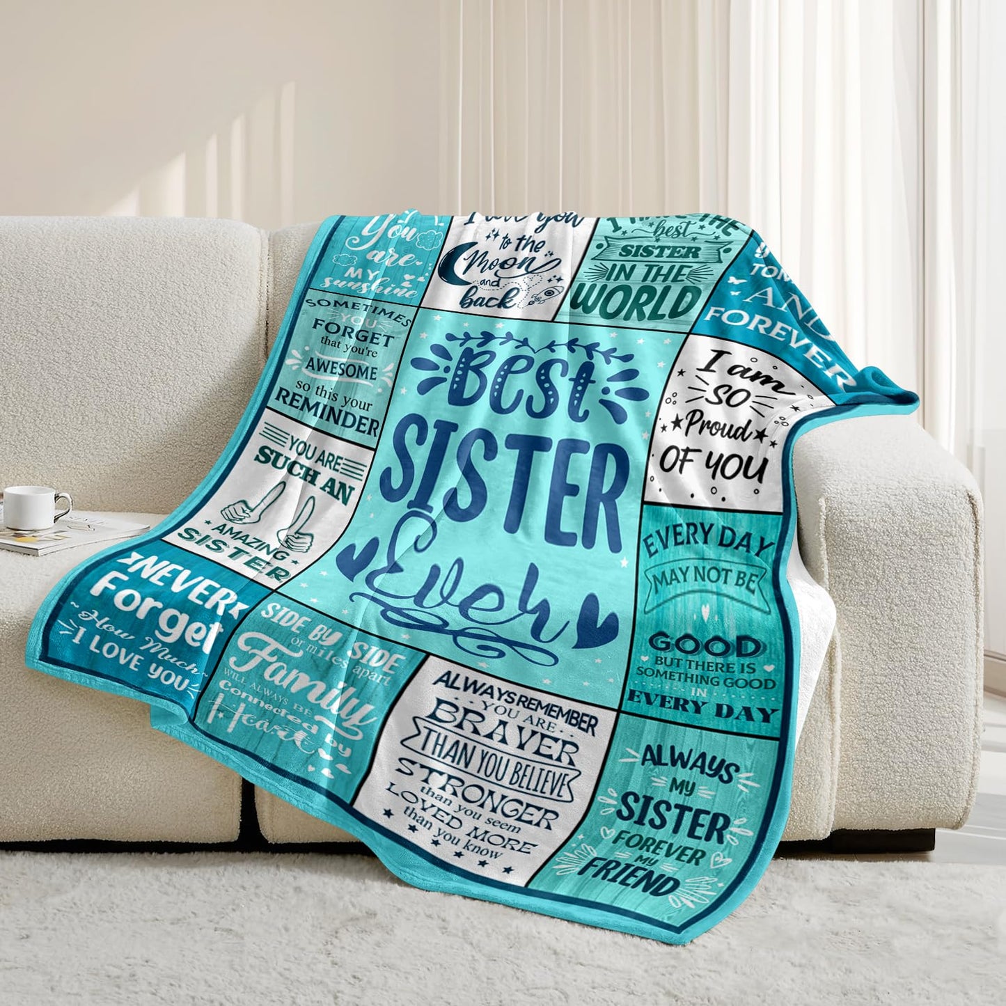 NIVAY Sister Birthday Gifts Ideas Adult - Sisters Blanket Gifts from Siste Brother - Best Cool Unique Presents for Adult Sister - Birthday Presents for Sisters Blanket Gift 50"X60"