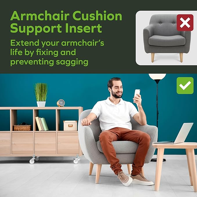 BEN'SHOME Heavy Duty Recliner Cushion Support Board – Instantly Repair Sagging Armchair | 19.7" x 30"-32" | .5" Furniture Grade Wood Under Cushions Insert, Anti-Slip Supports, Extend Recliner Life