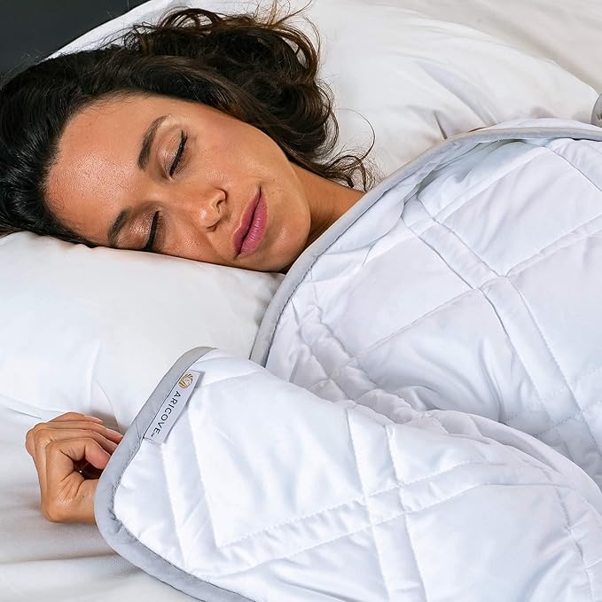 Aricove King Size Weighted Blanket, 22lbs, Cooling Weighted Blankets for Adults, Silky Soft Bamboo Viscose, 88x104 inches, Machine Washable, White