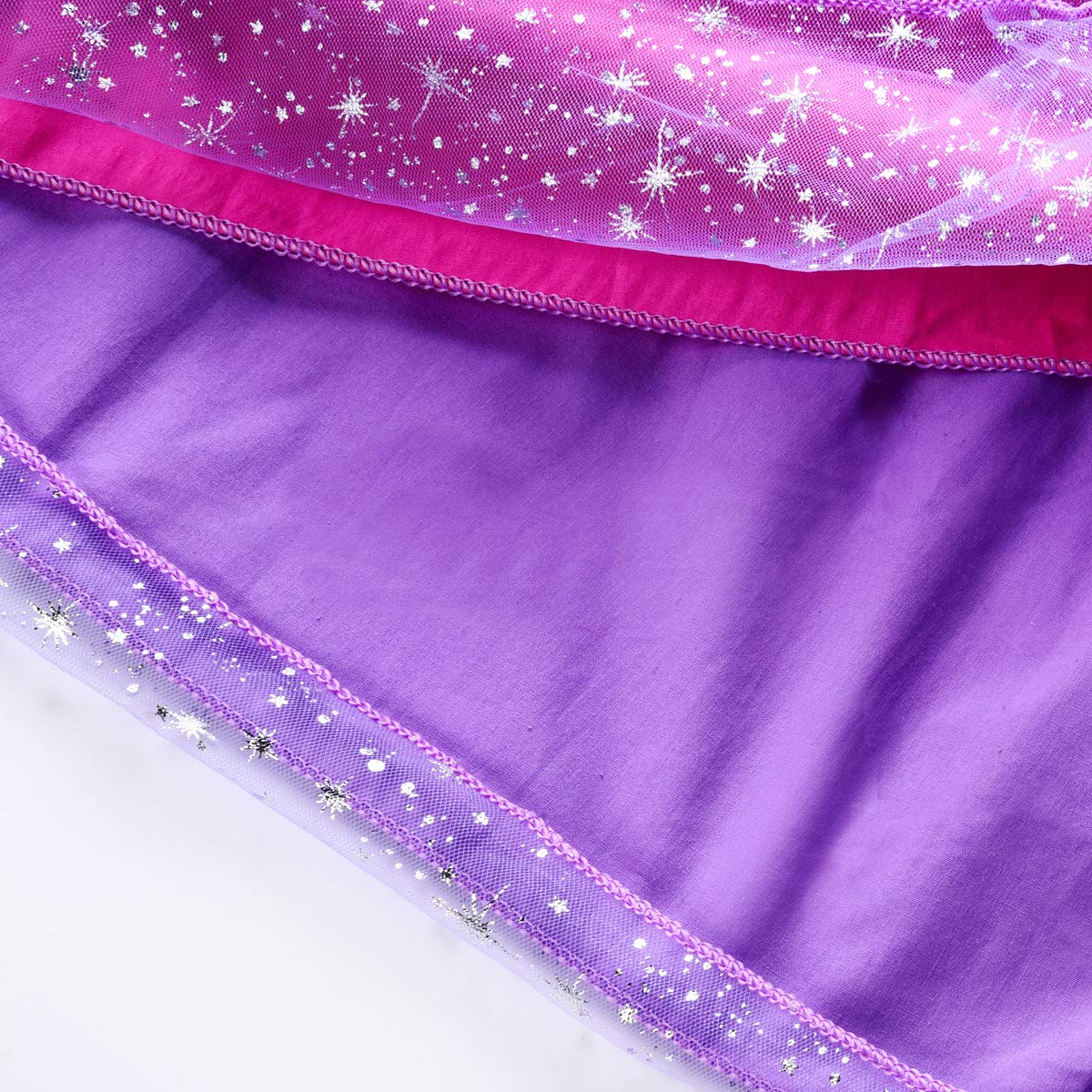 JerrisApparel Girl Princess Costume Dress for Birthday Party (4T, Purple with Accessories)