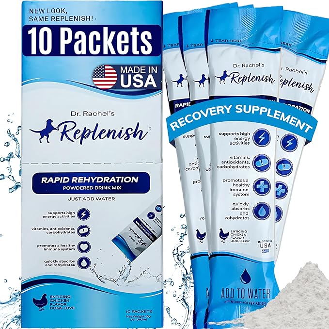 Replenish Dog Recovery Water Supplement – Pedialyte for Dogs Hydration Drink & Water Additive - Electrolytes for Dogs Hydr...