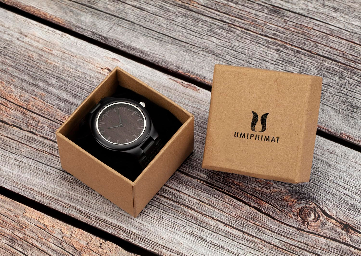 UMIPHIMAT Engraved Wooden Watches for Husband - Wood Watches for Men, Personalized Engraved Gifts for Him Wedding Anniversary Birthday Valentines Day Gifts