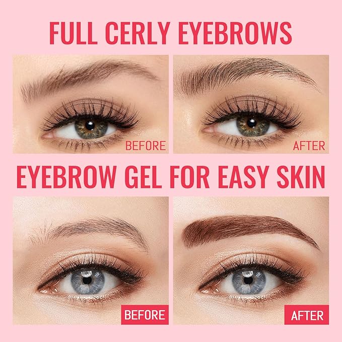 Peel Off Eyebrow Gel Kit,2PCS Easy Tattoo Brow Peel Off Gel for Women,Waterproof,Sweatproof,Natural Brows Color,For Fuller & Defined Looking Brows,DIY at Home(black)