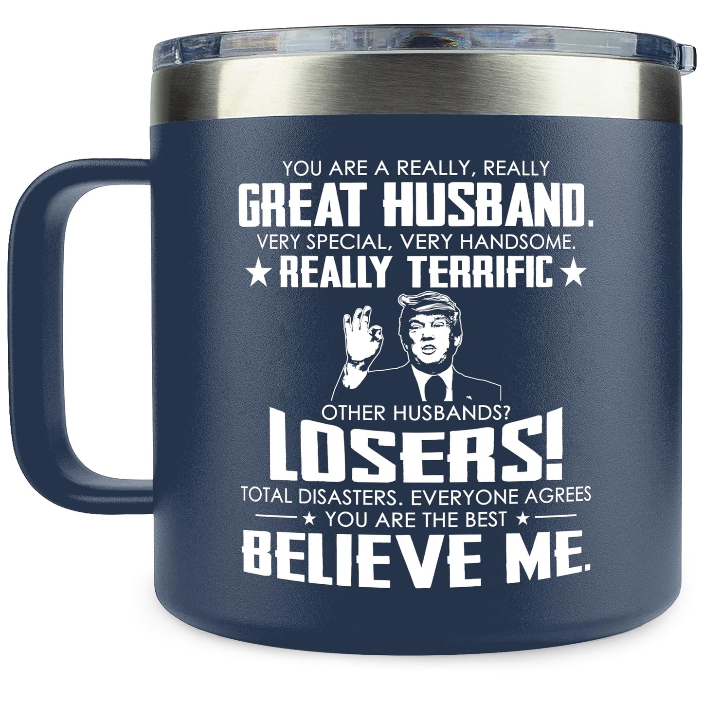 Gifts for Husband - Husband Gifts from Wife - Wedding Anniversary, Birthday, Fathers Day Gift for Him - Love Gift Ideas for Him - 14 Oz Stainless Steel Coffee Mug