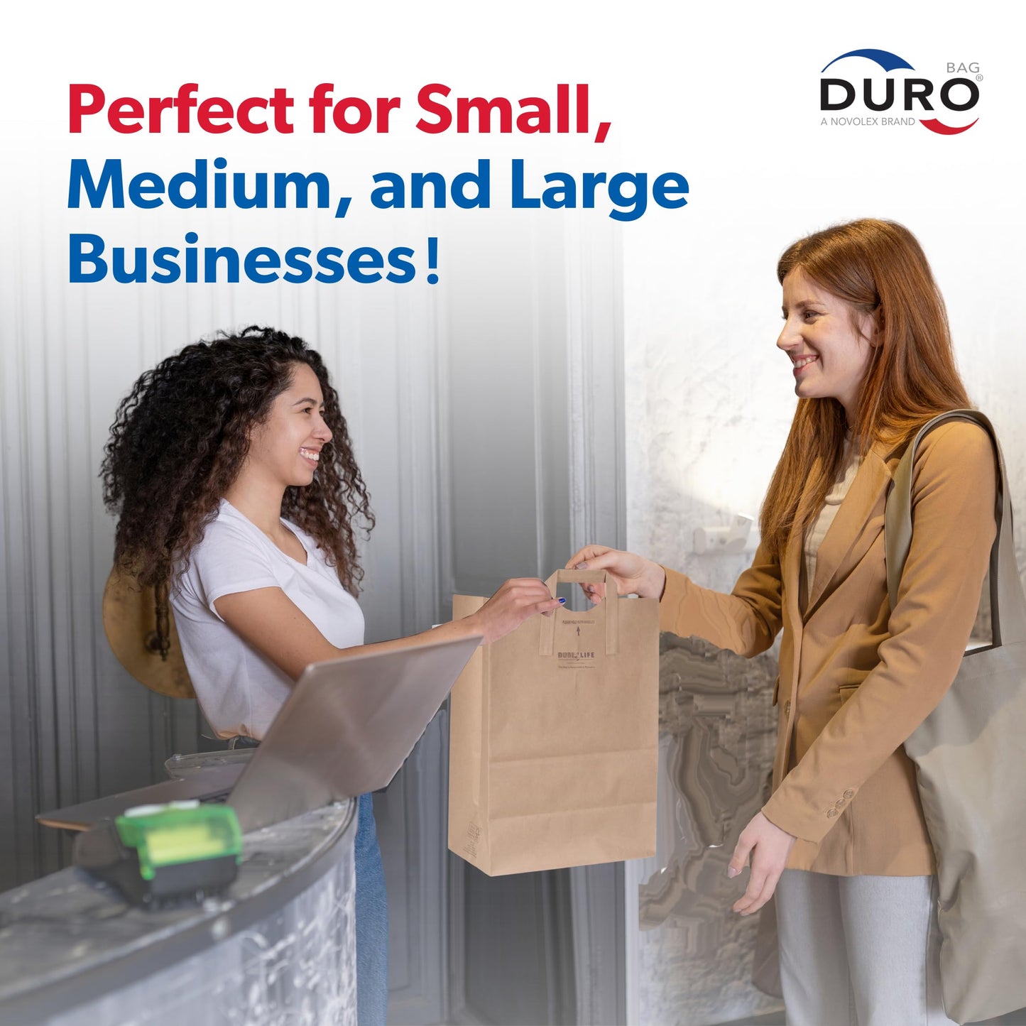 DURO 70# Brown Grocery Bags with Handles Bulk 50 Pack 12x7x17 Inch Kraft Paper bags for Grocery, Retail, Party, Shopping, Gift, and Takeout Use, Heavy-Duty Large Brown Kraft Bag for Packaging