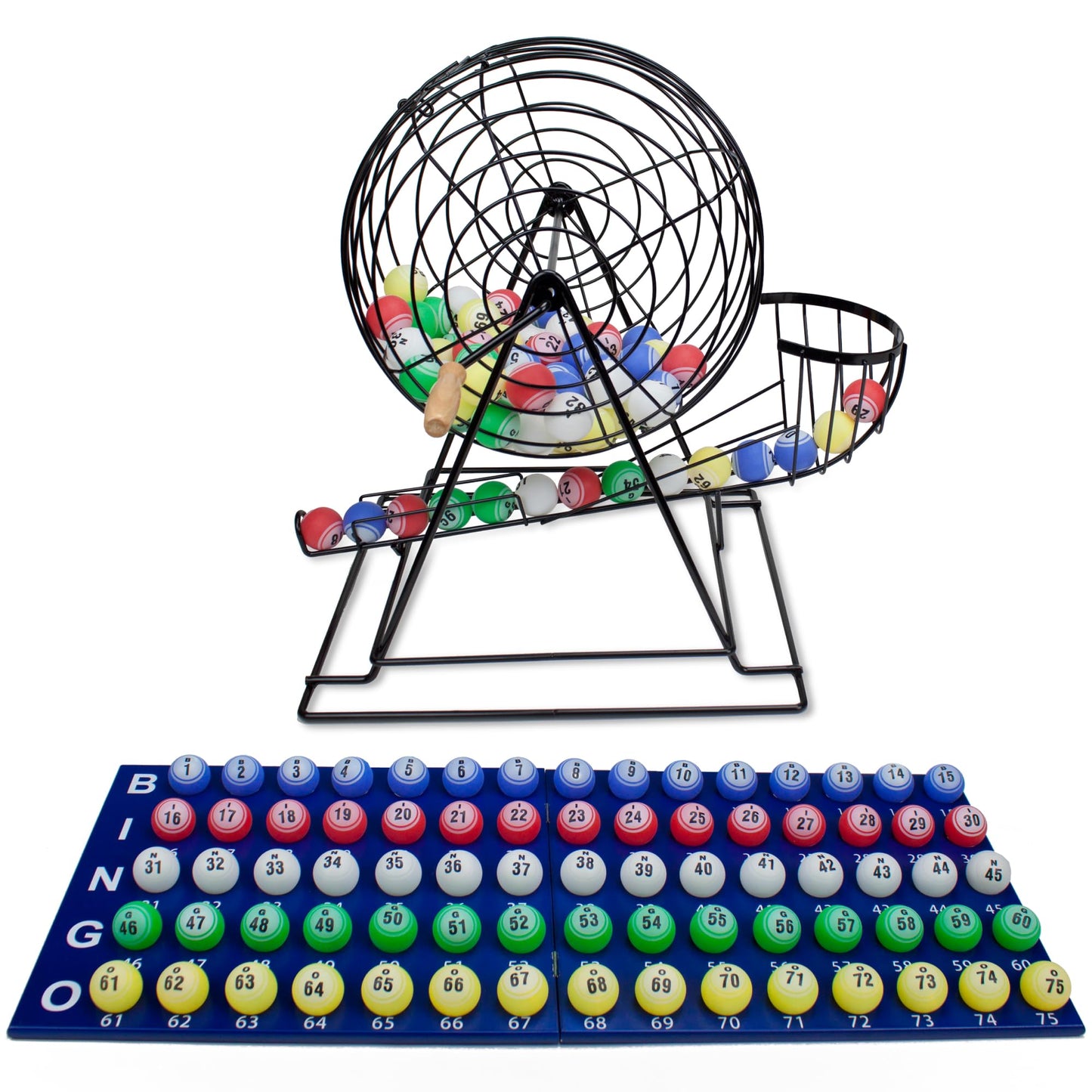 Royal Bingo Supplies Showstopper 19-inch XL Bingo Game - 1.5" Large Print Bingo Balls with Cage, Wood Master Board - Premium Bingo Set for Large Groups - Lottery Ball Machine Bingo Kit
