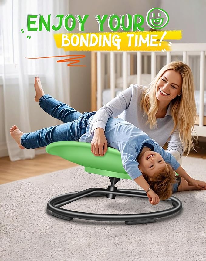 FERUERW Spinning Chair for Autistic Kids, Sensory Swivel Chair, 220LBS Weight Capacity, Sensory Toy for Children with ADHD/Autism, Training Body Coordination, 3+ Years (Light Green)