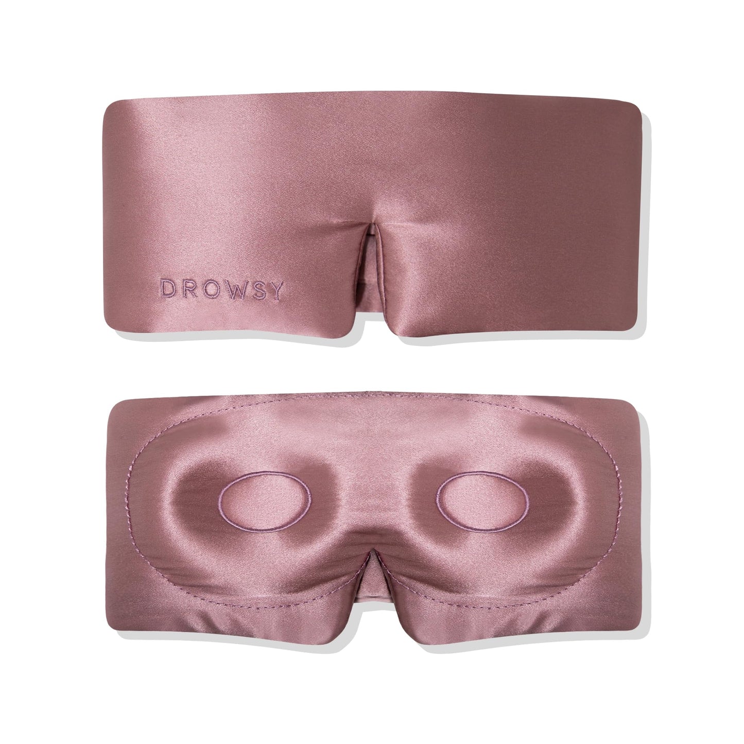 DROWSY Eyelash Protecting Silk Sleep Mask for Natural Lashes & Extensions. Deep Eye Cups, Zero Pressure, Total Blackout, Full Wraparound (Damask Rose)