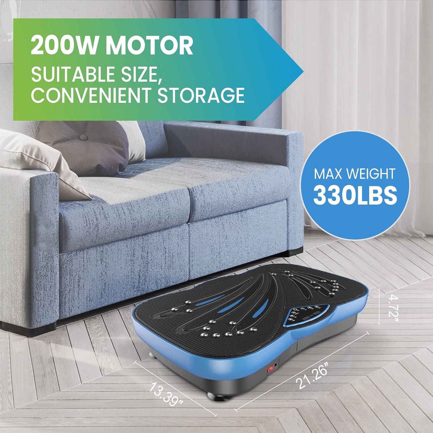 JUFIT Vibration Plate Exercise Machine Fitness Equipment with Anti-Slip Mat Whole Body Fitness Vibration Platform for Toning and Weight Loss, Max User Weight 330lbs Home Gym Weight Loss