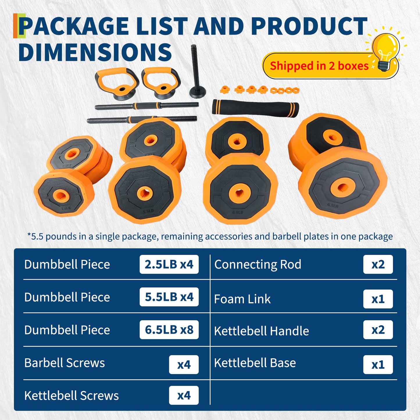 Garvee 4-In-1 Adjustable Dumbbell Set (44/66/88LB) - Convertible to Barbell, Kettlebell & Push Up Stands, Home Gym Equipment for Men & Women, Space Saving Weights with PVC Coating,88 LBS