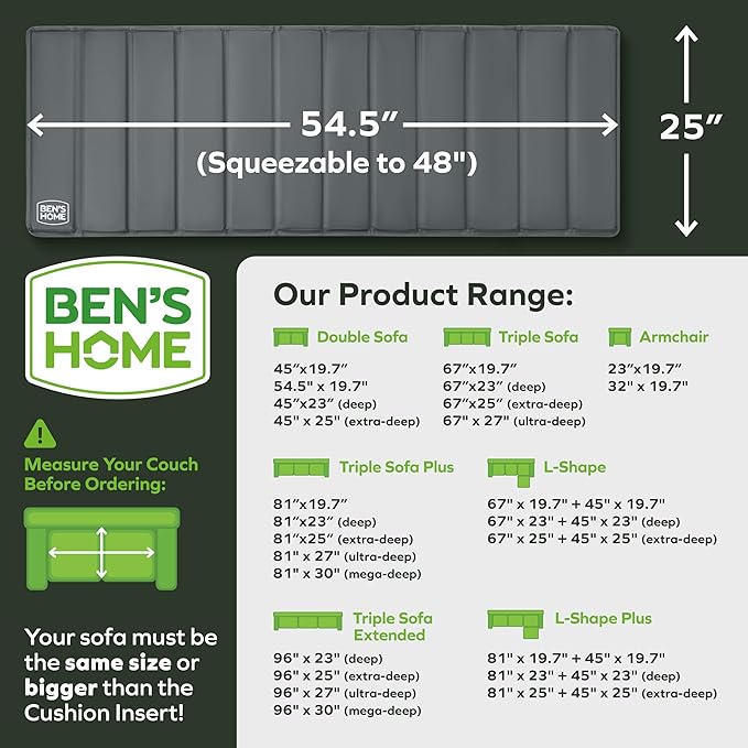 BEN'SHOME Heavy Duty Loveseat Cushion Support Board – Instantly Repair Sagging Small Sofa Seat | 25 x 48-54.5" | .5" Furniture Grade Wood Under Cushions Insert, Anti-Slip, Extend Sofas & Couches Life