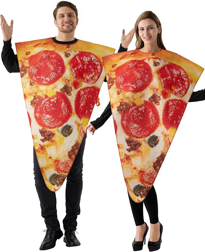 Spooktacular Creations 1PC Adult Couple Pizza Slice Costume for Halloween Taco Costume Cosplay Party, Trick or Treating Ye...
