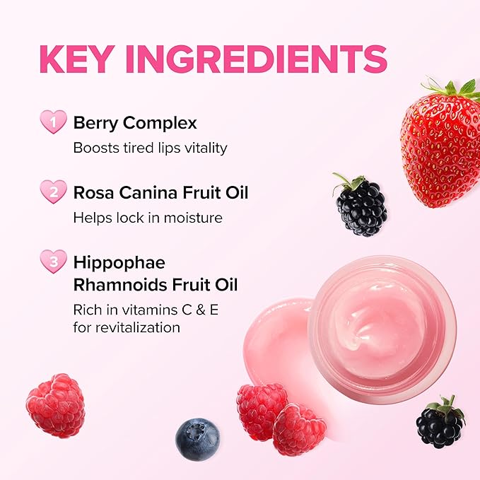 Klavuu Lip Mask Sleeping Pack (0.7oz) – Overnight Deep Hydrating Korean Lip Balm Treatment for Very Dry, Chapped Lips | Lip Lightening & Plumping with Instant Hydration (Berry + Berry)