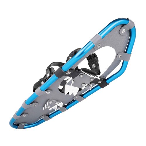 Lightweight Aluminum Frame Snowshoes with Dual Ratchet Bindings, Nylon Heel Strap, HDPE Decking, Includes Heavy Duty Carry Bag, Available in Adult and Kids Sizes, 30", Blue, Snowshoe Kit