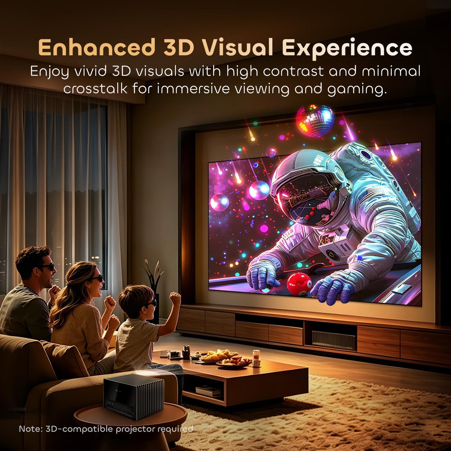 NothingProjector ALR Screen for Long/Standard Throw Projector, 130 inch, 95% Ambient Ceiling Light Rejecting, 4K/8K Ultra HD, Active 3D, Anti Daylight, Fixed Frame Wall Mount Non-UST NothPJ