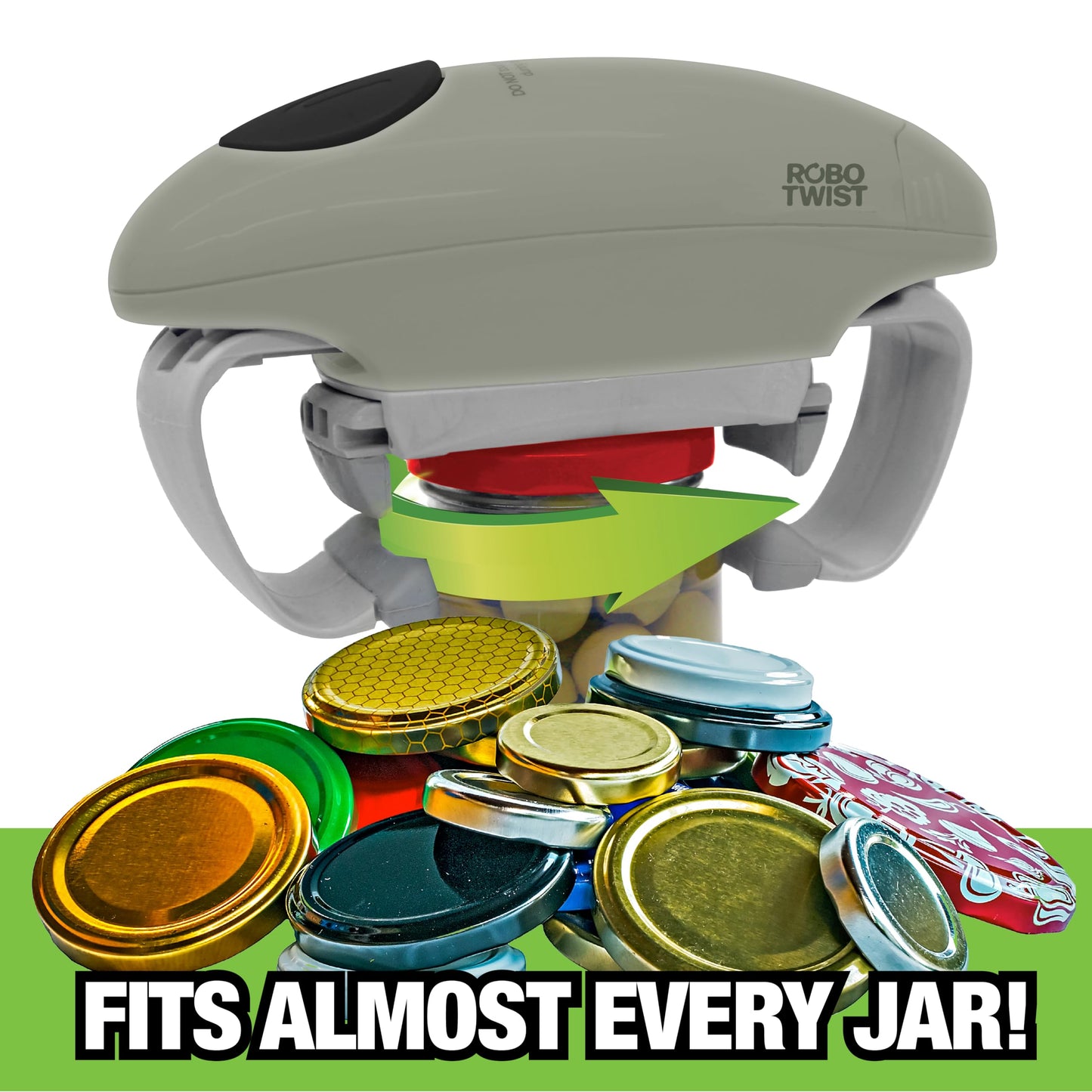 Robotwist Electric Jar Opener Top Rated for Seniors, Deluxe Model with Improved Torque, 1 Touch Automatic Easy Jar Opener for Weak Hand and Arthritis – Works on All Jar Sizes