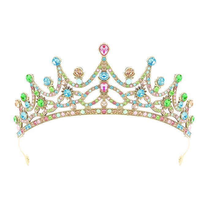 Vovii Tiaras for Women Princess Crown Headband Birthday Queen Rhinestone Shiny Bronze Coloured Crown for Girl Princess Dec...