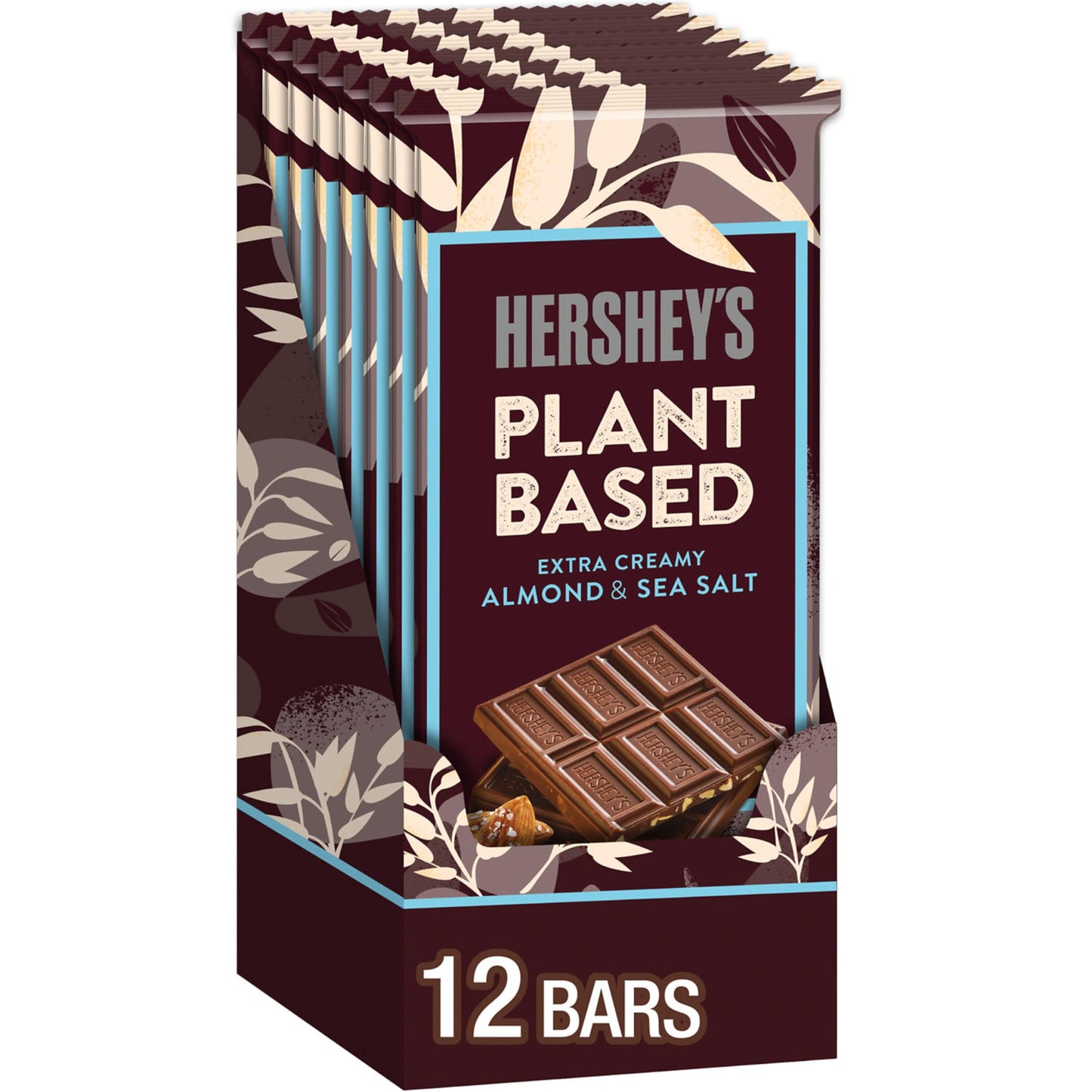 HERSHEY'S Plant Based Extra Creamy with Almond and Sea Salt Candy Bar, 1.55 oz (12 Count)