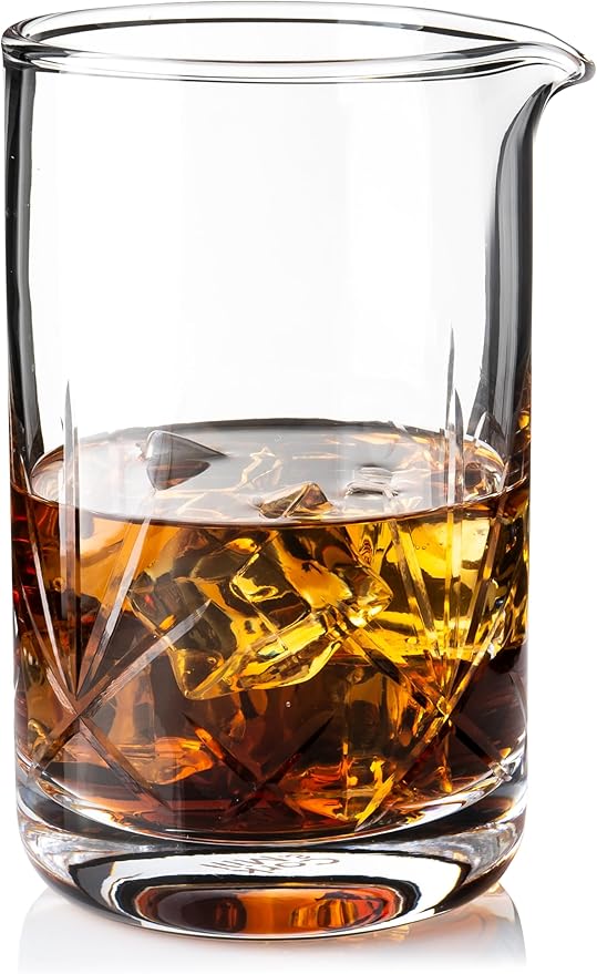 Cork & Mill Cocktail Mixing Glass - Large 24 oz Crystal Cocktail Mixer for Old Fashioneds, Manhattans and Other Stirred Wh...