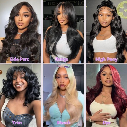 Megeen 13X6 Body Wave Lace Front Wigs Human Hair Pre Plucked 210 Density Glueless HD Lace Frontal Human Hair Wigs with Baby Hair for Women 18inch