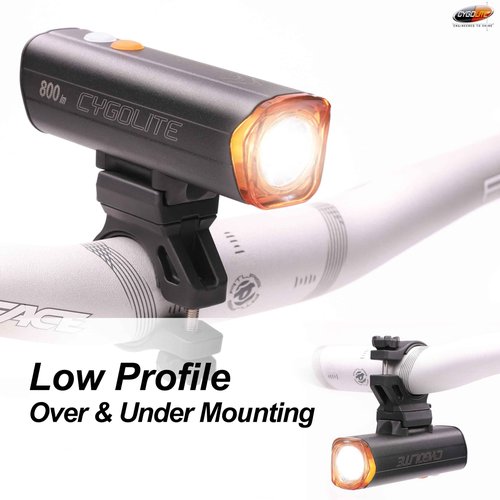 Cygolite Velocity Endurance 800 Lumen Bicycle Light– Anodized Aluminum Alloy- High Run Time–9 Modes– Fine Tunable Brightness-Compact IP67 Waterproof– Hard Mount– USB-C Charge–Road, Mountain, Commute