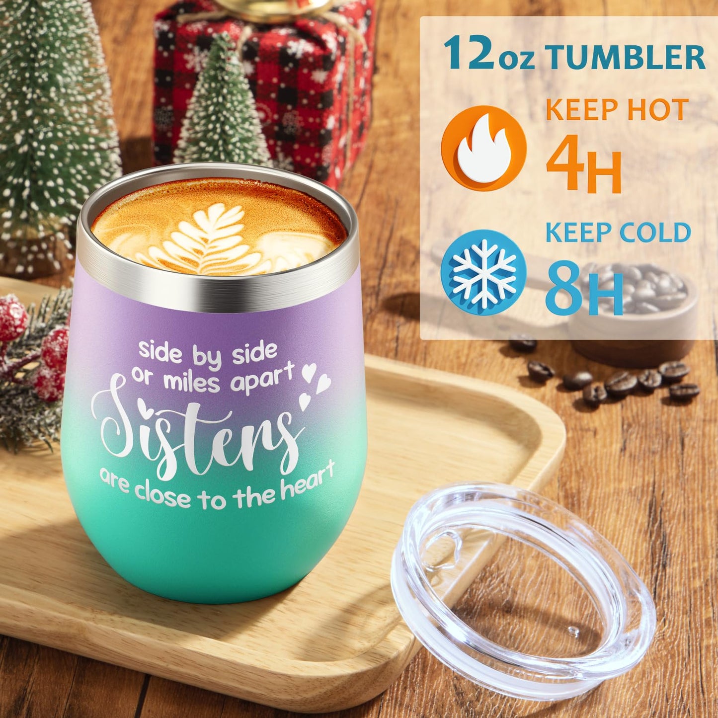 Sisters Gifts from Sister Christmas Gifts for Sister from Brother, Best Friend Birthday Gifts for Sister in Law Soul Sister, Friend Gifts for Women Christmas Gift Baskets for Sisters with Wine Tumbler