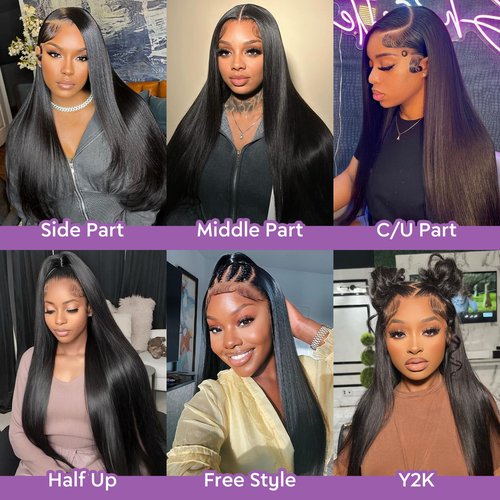 Minqisheng 18 Inch Straight Lace Front Wigs Human Hair 210% Density Frontal Wigs Human Hair Wigs for Women 13x6 HD Lace Front Wigs Human Hair Pre Plucked with Baby