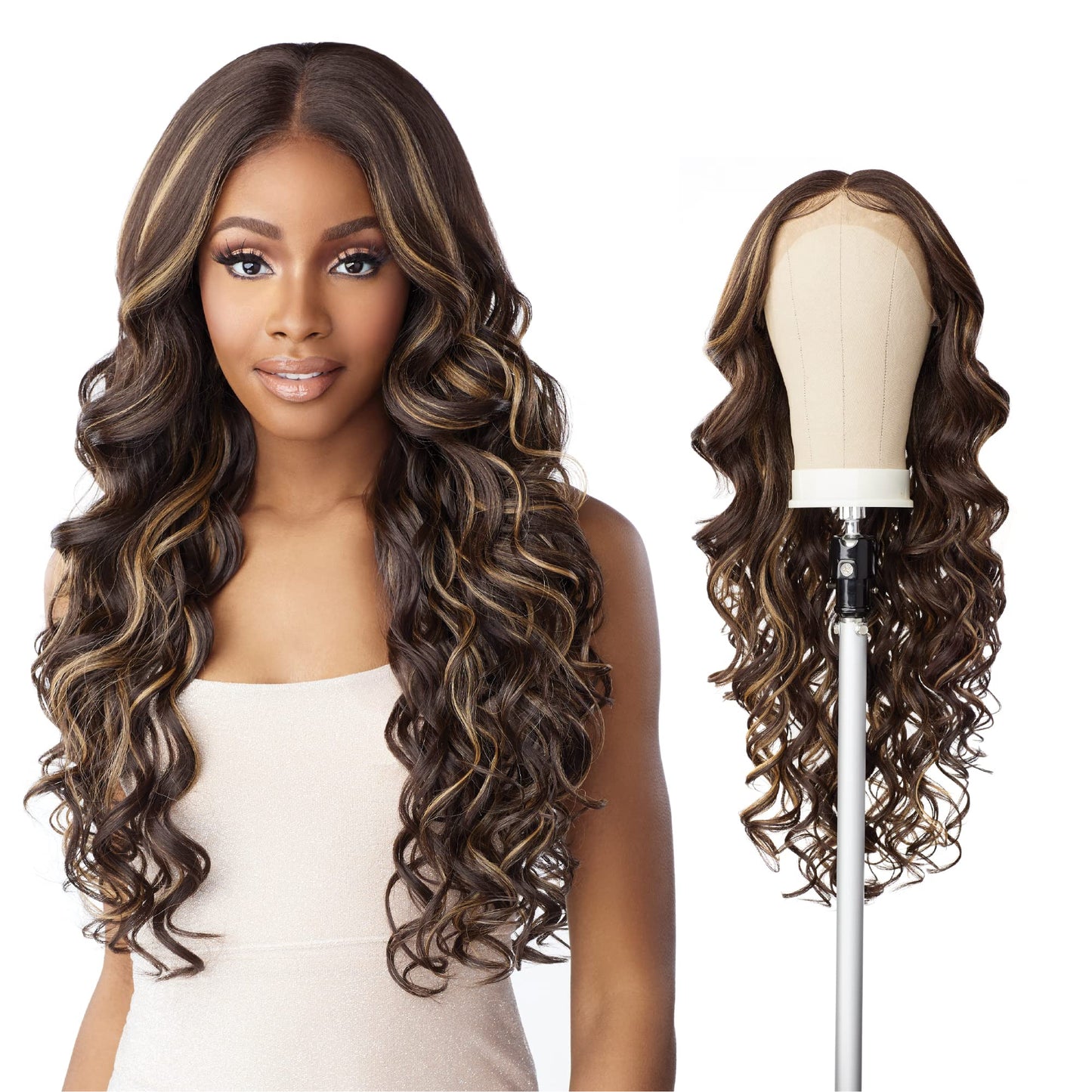Sensationnel Butta Lace Wigs - Unit 32 Extra Wide 5 Inch Deep Parting Synthetic Preplucked Hairline Glueless Lacefront (CH27)