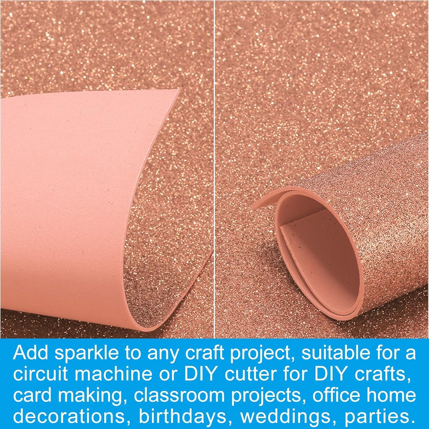 PATIKIL 2mm(1/10") Thick Non Adhesive Glitter Foam Sheet 16x24inch(40x60cm) Light Yellow, EVA Shiny Foam Board for Craft, 6 Pcs