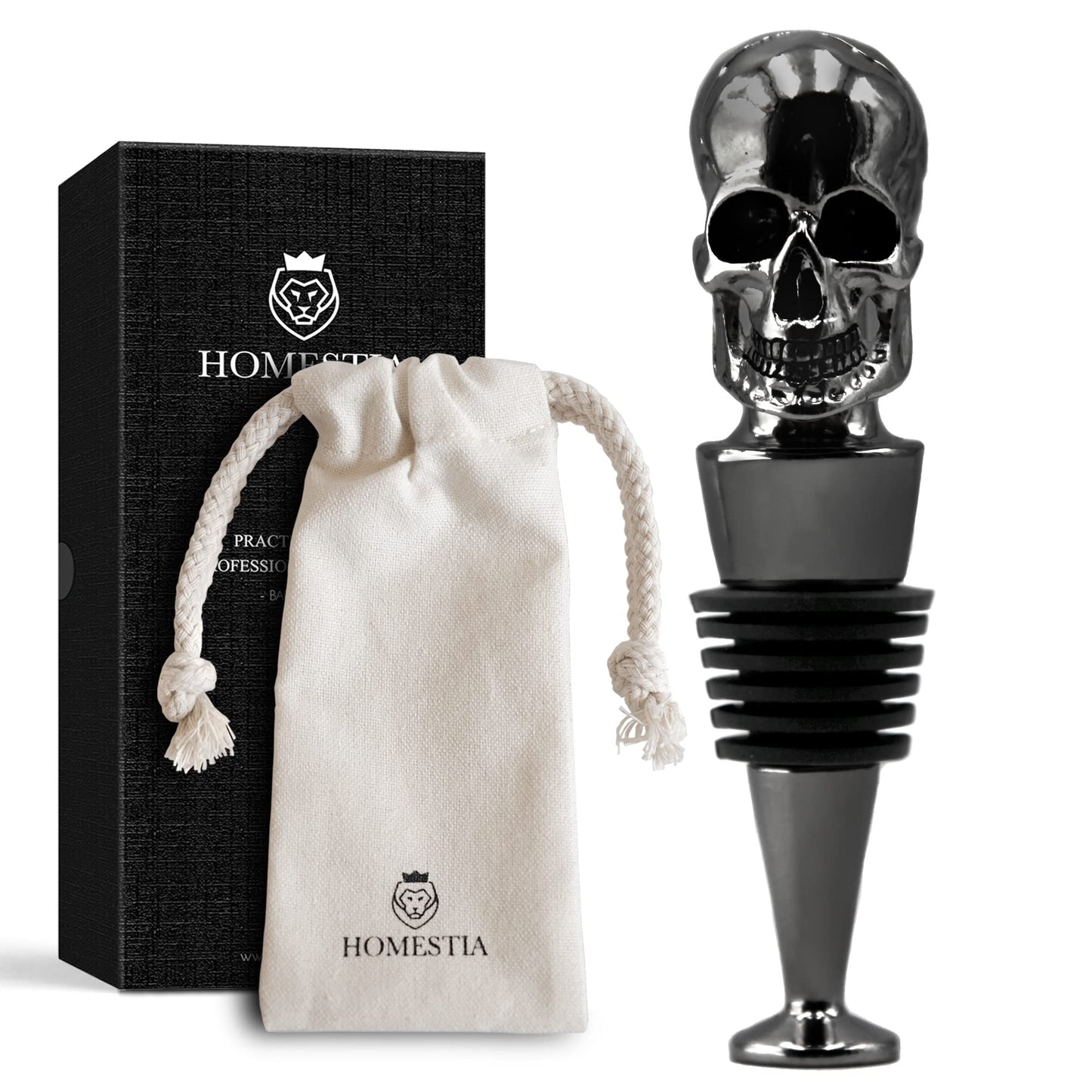Homestia Skull Wine Stopper, Bottle Stopper Wine Saver, Reusable Wine Corks for Beverage, Wine Preserver Wine Saver Keep Wine Fresh, Wine Accessories Gifts for Wine Lovers, Wedding Favors