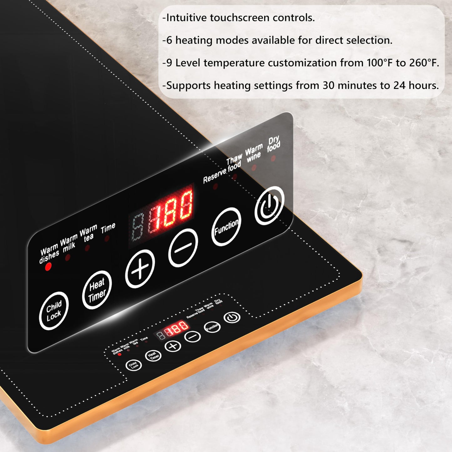 Neatsure Food Warming Tray for Parties Buffet, 47"x14" Extra Large Warmer Mat with 9 Level Temperature, Thermostat and Full Surface Heating, Food Heater for Catering Gathering