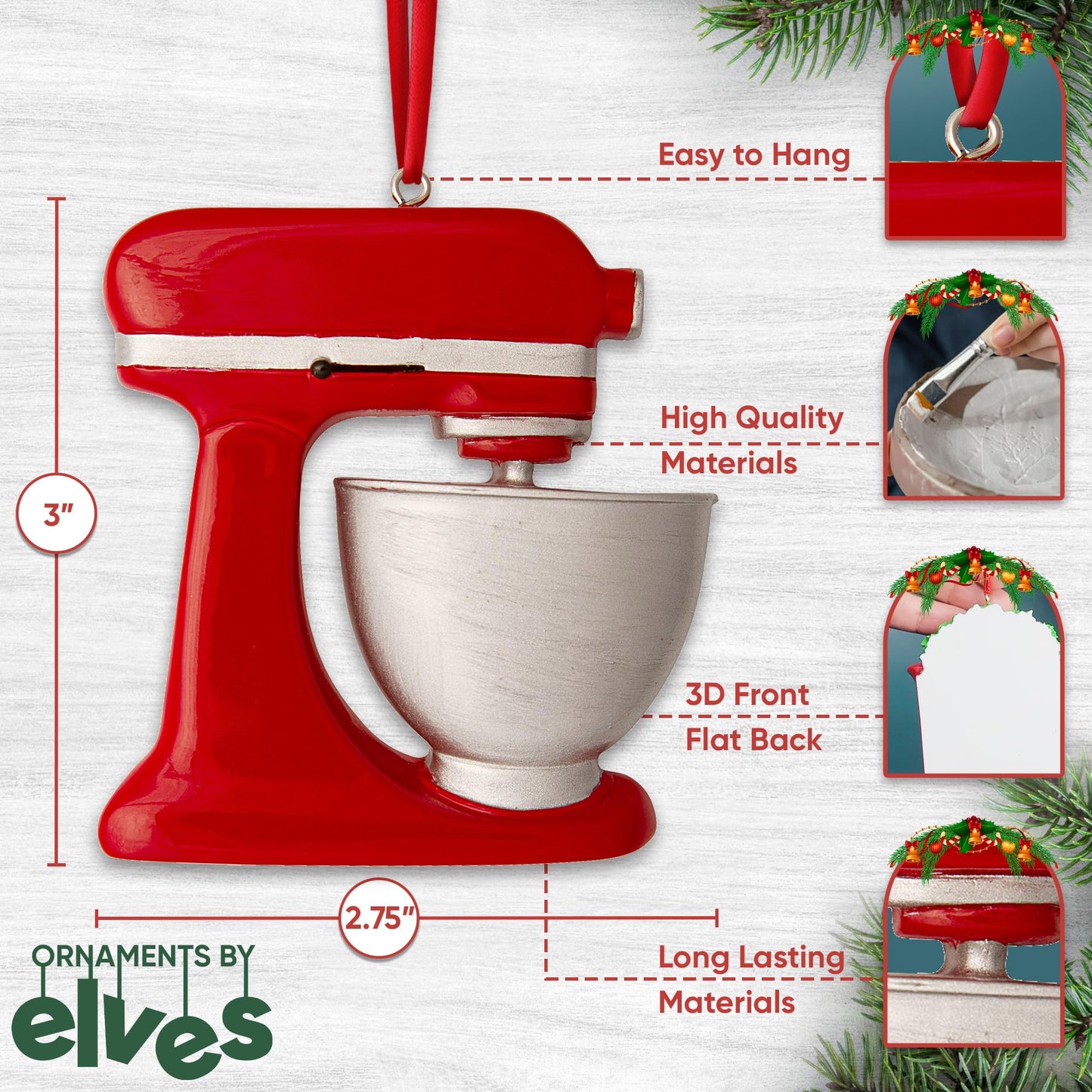 Personalized Mixer Christmas Ornament 2024 - Custom Christmas Ornament Baker Ornament Stand Mixer Christmas Ornament Pastry Chef Stand Mixer Ornament Food Ornaments Baking Ornaments for Christmas Tree